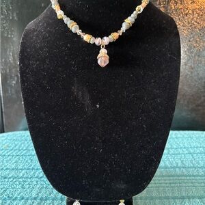 Elegant Beaded Necklace with Gold Accents